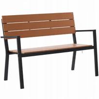 Sodo suoliukas GardenLine 118 x 54 x 77 cm rudas plastikinė sėdynė atlošas