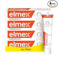 "elmex" dantų pasta "Caries Protection" 4 x 75 ml - medicininė dantų valymo priemonė, labai efektyviai apsauganti nuo ėduonies - dvigubai aktyvi kalcio fluorido apsauga, užtikrinanti tvirtus dantis