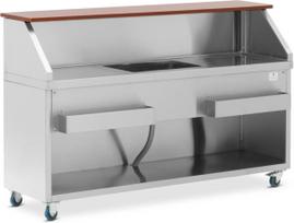 Royal Catering Baro stotelė su ledo skyriumi ir butelių lentynomis 180 cm