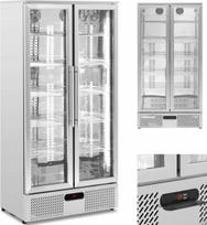 Royal Catering Gėrimų baro šaldytuvas 2 durų stiklinis 458 l 295 W - sidabrinis