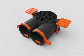 Antistatinė ERGOVENT AERO-PRO difuzoriaus dėžutė SLIM BOX 2x75 (125mm-2x75mm)