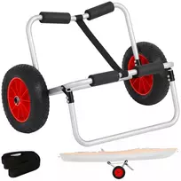 Baidarių ir kanojų vežimėlis, Surf vežimėlis sulankstomas su diržu, PU ratukai su paminkštinimu, iki 90 kg L70 x W40 x H42 cm