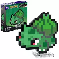 Mattel MEGA Pokémon Bulbasaur 15 cm, pikselių stiliaus, RETRO, 374 dalys, ZA6177