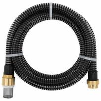 Siurbimo žarna su žalvarinėmis jungtimis juoda 11" 20m PVC