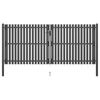 Sodo tvoros vartai plieniniai 400x150 cm antracito spalvos