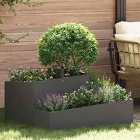 Sodo vazonas Juoda 80 x 80 x 50 cm Šaltai valcuotas plienas