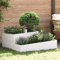 Sodo vazonas Balta 100 x 100 x 50 cm Šaltai valcuotas plienas