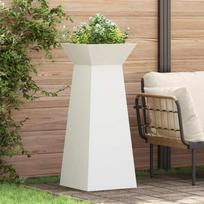 Sodo vazonas 2 pcs Balta 40 x 40 x 100 cm