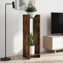 Augalų stovas su lentyna 2 pcs Rūkytas Ąžuolas 30 x 30 x 100 cm