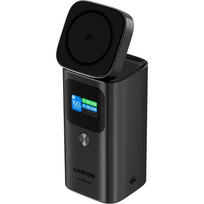 Canyon OnPower 150, 15 000 mAh, USB-A, USB-C, Qi2, tamsiai pilka - Išorinė baterija