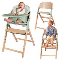Maitinimo kėdutė 3in1 su BabySet – reguliuojama, iki 110 kg, silikoninė tacė Lionelo Megan Green Wood