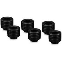 Thermal Grizzly DeltaMate Fitting, Brass, G1/4” Thread – Black, HT14, Pack of 6