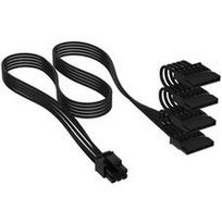 Corsair cable, Type 4, SATA power connector, 405mm, 520mm, 635mm, 750mm, individually sleeved – black