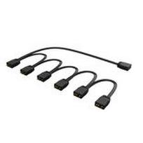 Akasa aRGB splitter cable, 1-to-6, 3-pin – black