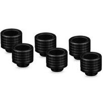 Thermal Grizzly DeltaMate Fitting, Brass, G1/4” Thread – Black, HT16, Pack of 6