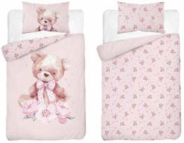 Vaikiškas patalynės užvalkalų komplektas Teddy Bear PPG-155, rožinė sp., 120 x 90 cm