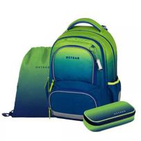 Oxy Next Ombre Green mokyklinė kuprinė rinkinys – 3 dalių