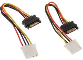 Kabelis Akasa SATA to Molex AK-CBPW03-KT02 4 pin Molex, SATA, 0.15 m, juoda sp./raudona sp./geltona sp.