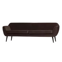Sofa Rocco XL, 75 x 230 x 82 cm, aksomas, tamsiai ruda