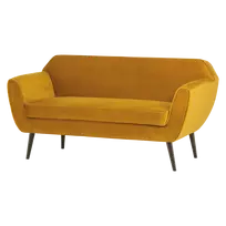 Sofa Rocco, 75 x 150 x 82 cm, aksomas, geltona