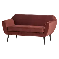 Sofa Rocco, 75 x 150 x 82 cm, aksomas, tamsiai raudona