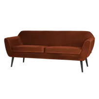 Sofa Rocco, 75 x 187 x 82 cm, aksomas, ruda