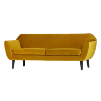 Sofa Rocco, 75 x 187 x 82 cm, aksomas, geltona