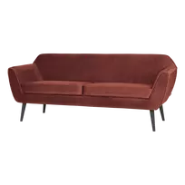 Sofa Rocco, 75 x 187 x 82 cm, aksomas, tamsiai raudona