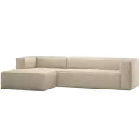 Kampinė sofa Bean, 73 x 305 x 175 cm, kairė, audinys, smėlio