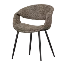 Valgomojo kėdė Yossi, 78 x 57 x 57 cm, metalinės kojos, ruda / juoda