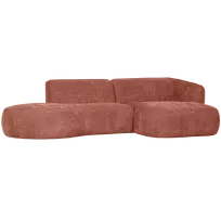 Kampinė sofa Polly, 71 x 275 x 150 cm, dešinė, rožinė