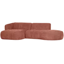 Kampinė sofa Polly, 71 x 275 x 150 cm, kairė, rožinė