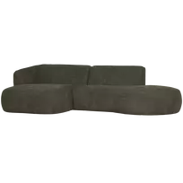 Kampinė sofa Polly, 71 x 275 x 150 cm, kairė, žalia