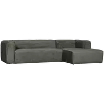 Kampinė sofa Bean, 73 x 305 x 175 cm, dešinė, aksomas, žalia