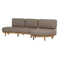 Lauko baldų komplektas Zinto, dešinė, 83 x 300 x 100 cm, akacija, smėlio