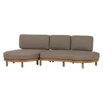 Lauko baldų komplektas Zinto, kairė, 83 x 300 x 100 cm, akacija, smėlio