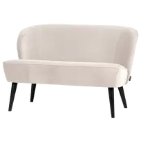 Sofa Sara, maža, 73 x 110 x 72 cm, aksomas, balkšva