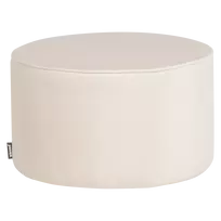 Pufas Sara, žemas, Ø60 cm, 36 cm, aksomas, balkšva