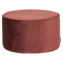 Pufas Sara, žemas, Ø60 cm, 36 cm, aksomas, bordo