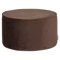 Pufas Sara, žemas, Ø60 cm, 36 cm, aksomas, ruda