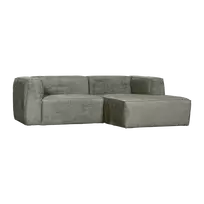Kampinė sofa Bean, dešinė, 73 x 254 x 175 cm, aksomas, žalia