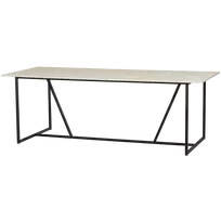 Valgomojo stalas Silas, 75 x 220 x 90 cm, uosis, pilka