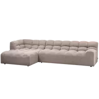 Kampinė sofa Allure, kairė, 79 x 324 x 165 cm, audinys, ruda brown melange