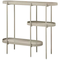 Šoninis staliukas Noan, 80 x 90 x 28 cm, medis / metalas, smėlio