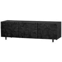 TV spintelė Counter, 50 x 160 x 45 cm, mango medis, juoda