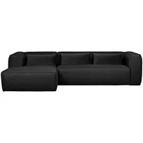 Kampinė sofa Bean, 73 x 305 x 175 cm, audinys, tamsiai pilka, su pagalvėmis