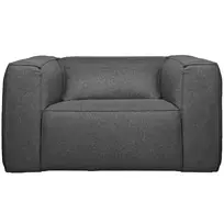 Fotelis Bean, 74 x 146 x 98 cm, audinys, pilka, su pagalve