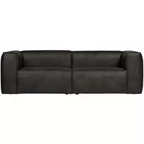 Sofa Bean, 73 x 242 x 96 cm, 3,5 vietų, eko oda, juoda