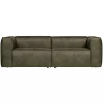 Sofa Bean, 73 x 242 x 96 cm, 3,5 vietų, eko oda, žalia