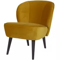 Fotelis Sara, 71 x 59 x 70 cm, aksomas, geltona